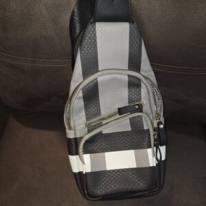 Macy's Gray and Black Crossbody Bag